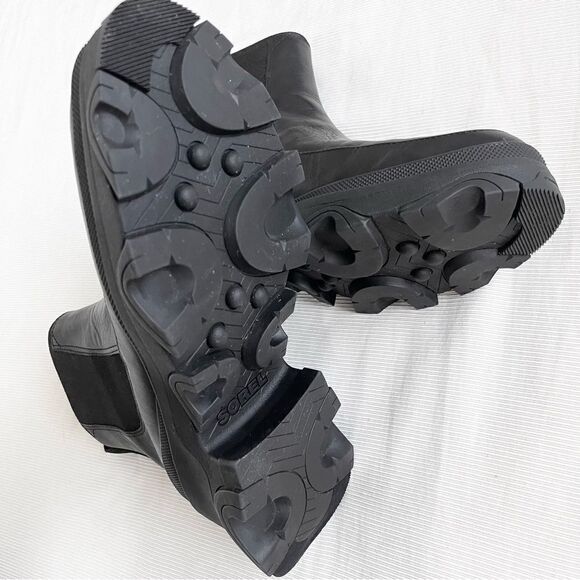 Sorel Womens Ankle Boot Chelsea Leather Waterproof Black Platform Chunky New 9.5 - Picture 8 of 8